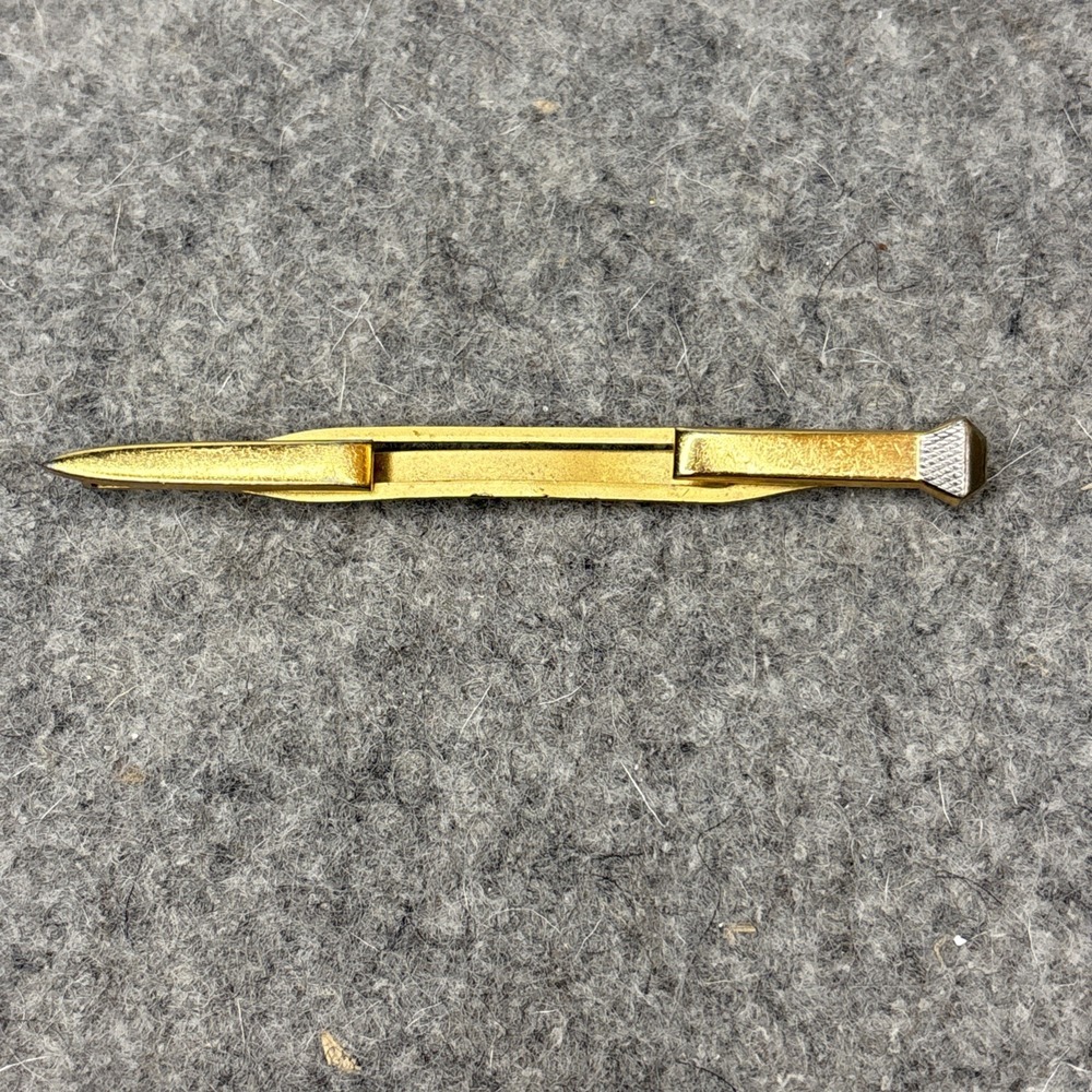 Vintage Swank Gold Tone Golf Tee Tie Clip Golfing Golfer Mid Century